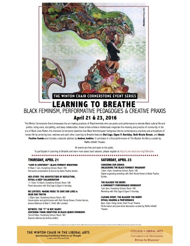 Winton - Learning to Breathe Cornerstone, April 21-23